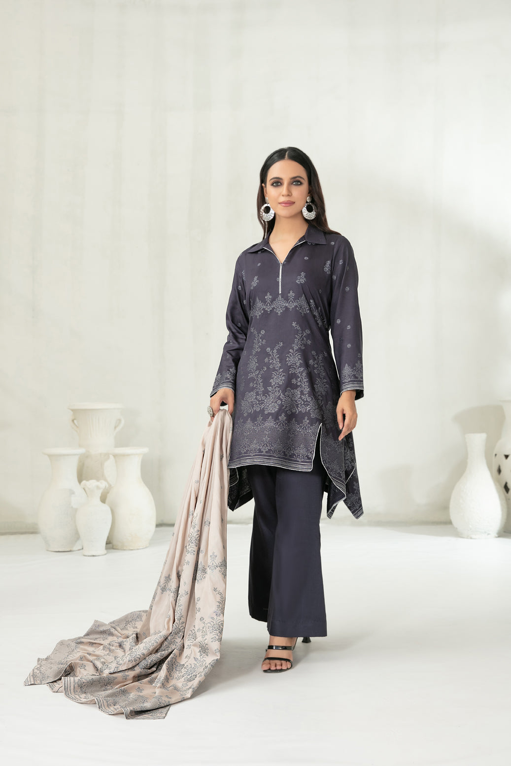 Unstitched 3 piece by MEEZA