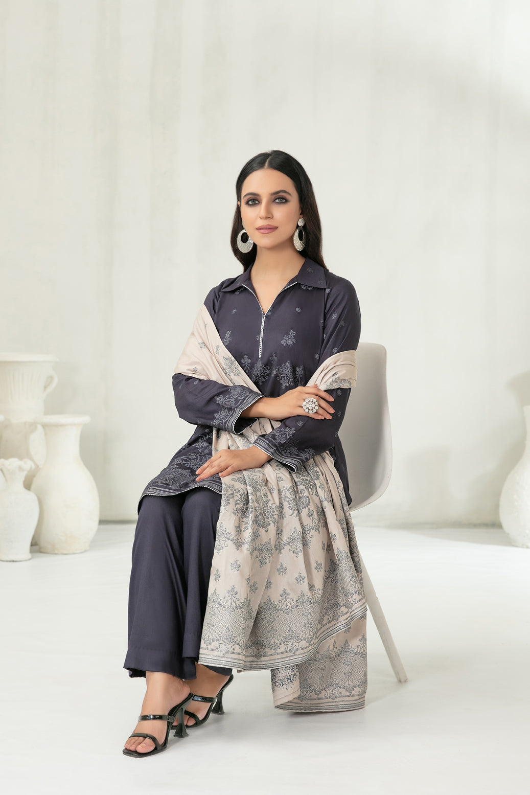Unstitched 3 piece by MEEZA