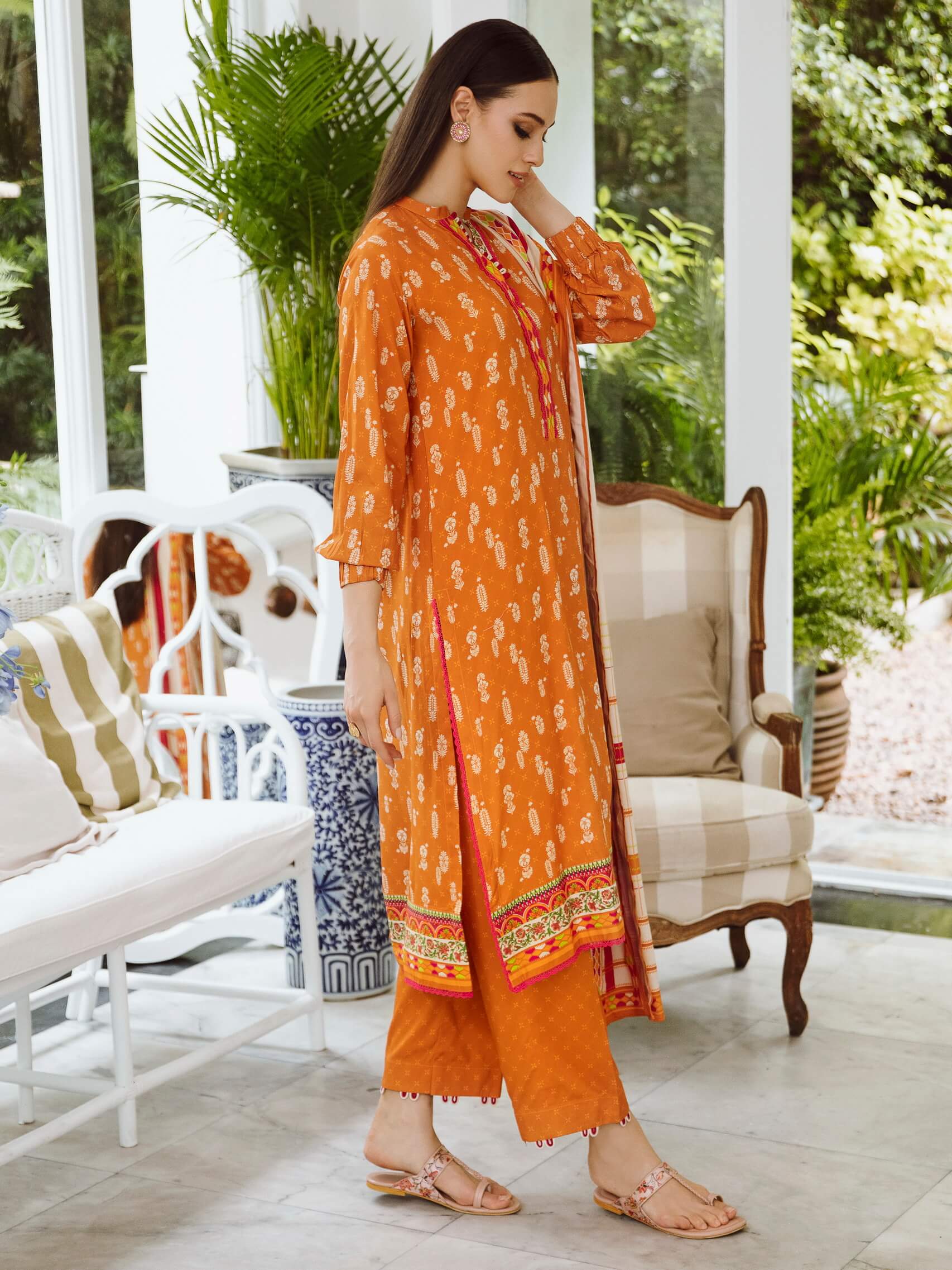 Winter Printed Unstitched 3Pc Suit WUW23X30671 By Zellbury